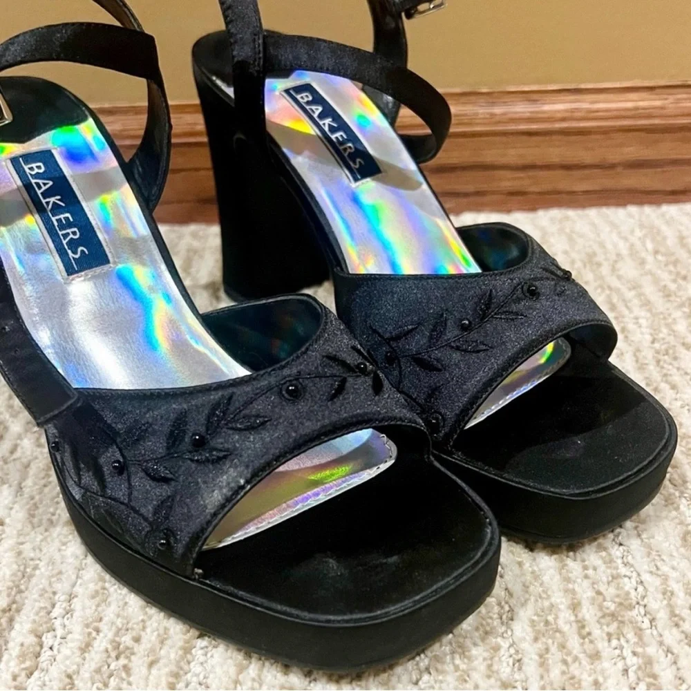 Bakers Black Strappy Heels - Picture 2 of 3